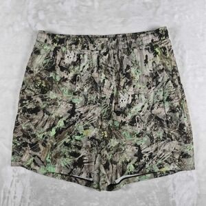 Lululemon Pace Breaker Shorts Men's XL Brown Green Unlined Camo Tree Gym LM7AGXS